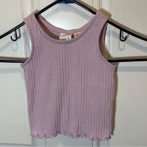 Zara Baby Girl Pointelle Ribbed Tank Top Edge Design in Lilac Purple Size 18-24